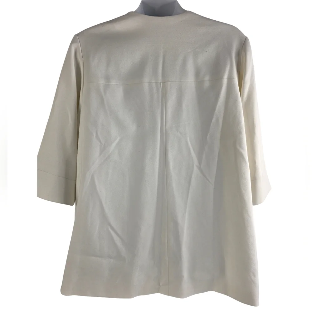 NWT Liz Claiborne 3X Cream Zippered Lined Long Blazer Jacket 3180-AV - Picture 3 of 13